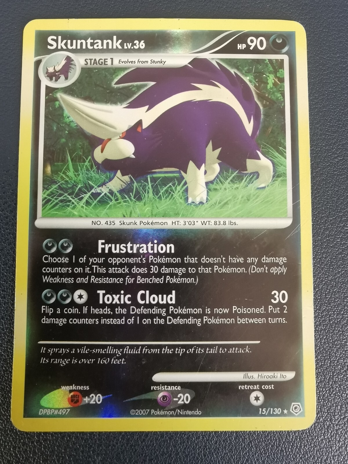 Pokemon Card Skuntank 15/130 Diamond & Pearl Base Set Reverse Holo Rare