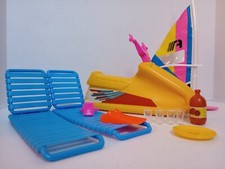 Barbie 1986 Tropical Barbie Hawaiian Surf Set 7742 Jet Ski  Accessories