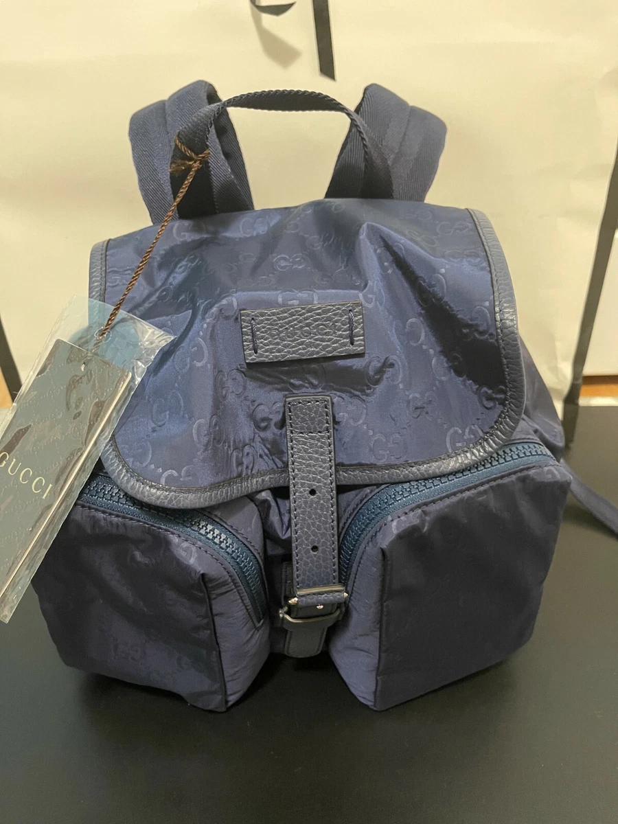 NWT Gucci GG nylon light weight Blue backpack 510343