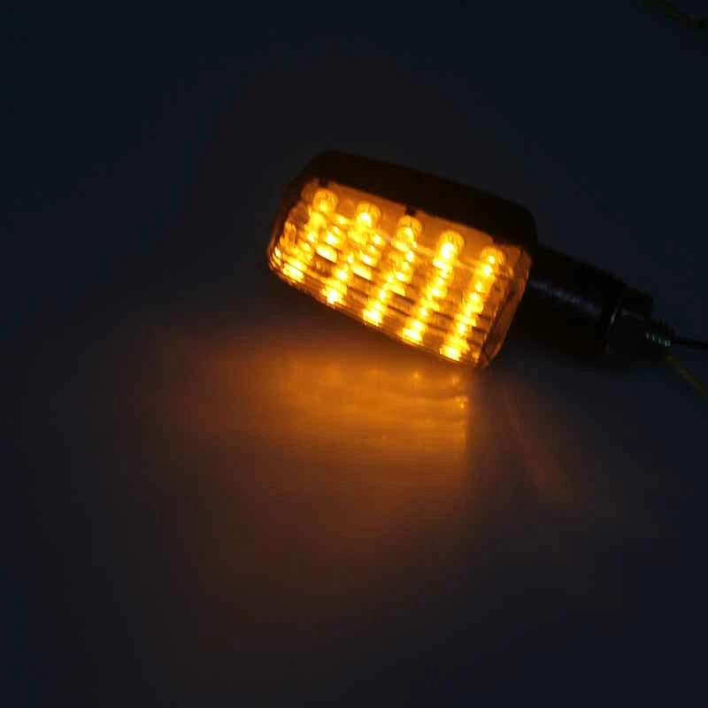 Luces LED de aspecto de carbono Lámpara ámbar 12V Ajuste universal Motocicleta Bicicleta Foto 2 de 4