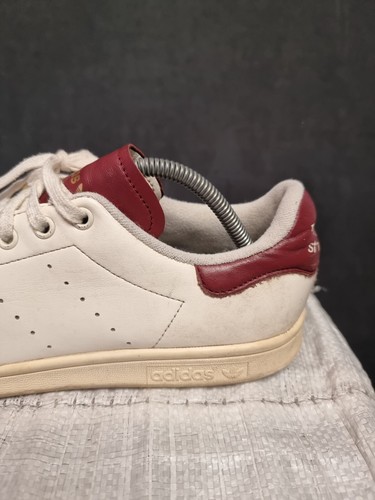 Adidas Stan Smith White Red Sneakers US 10 uk9.5 Leather Classic Tennis Shoes - Picture 13 of 18