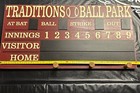 Traditions Ball Park-Baseball Wall Sign/Plaque w/Chalkboard Plates & 3 Pegs