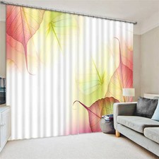 Elegant Leaves Flying 3D Blockout Photo Printing Curtains Draps Fabric Window