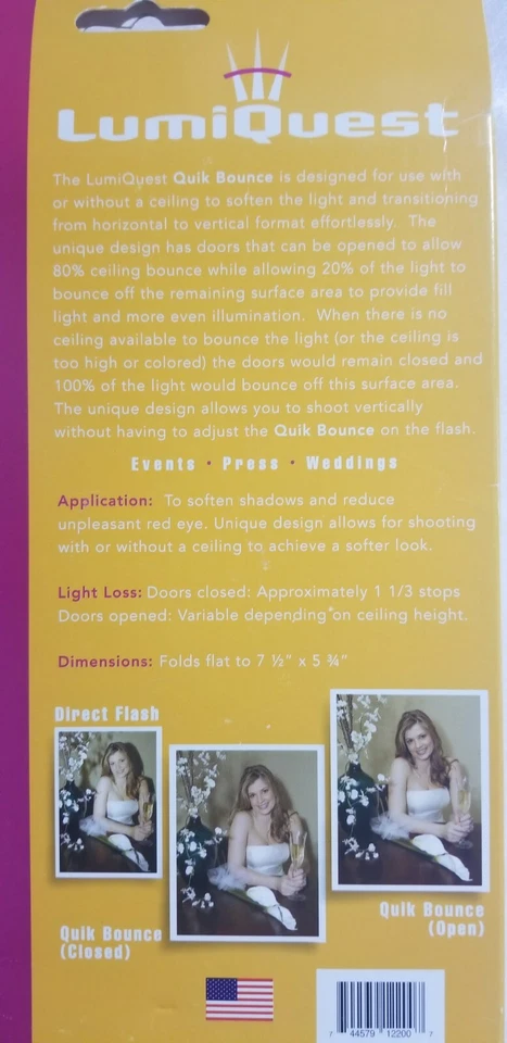 LumiQuest Quik Bounce LQ-122 for Camera to Soften Shadows Softbox Made in USA - Image 3 of 3