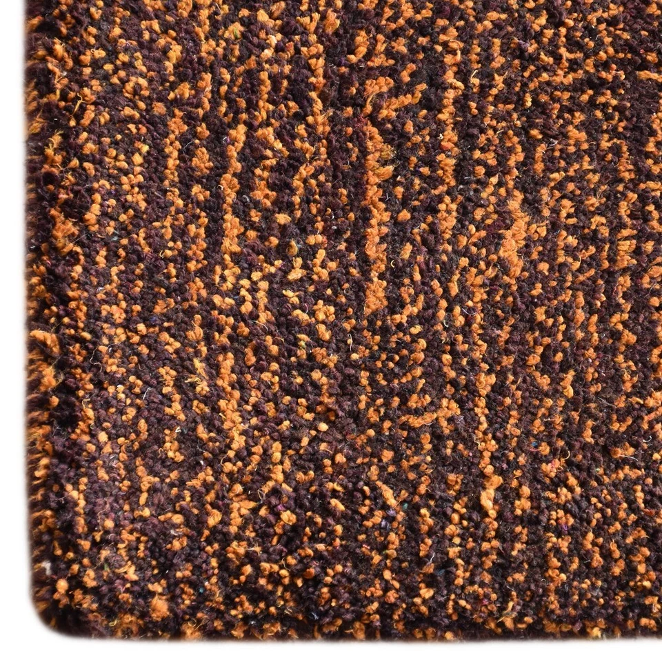 Alfombra de mezcla de seda con telar anudada a mano marrón macizo dorado BBH Homes BBLSM111 Foto 3 de 4