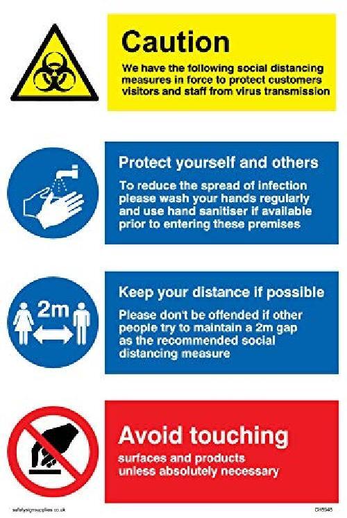 Viking Signs Social Distancing Measure for retail and business sign  plastica s