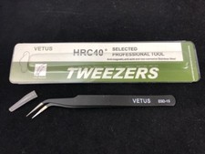 Vetus Pro ESD Safe Fine Tip Curved Tweezers - ESD 15 USA