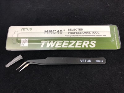 Professional Tweezers Tool ESD-15 Curved Bent For Cell iPhone Electronics Repair