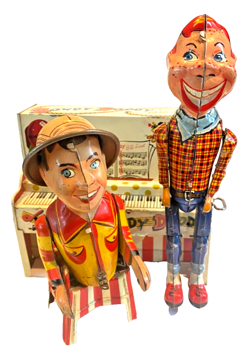 Vtg 50s Unique Art Mfg Co HOWDY DOODY Windup Toy Piano w