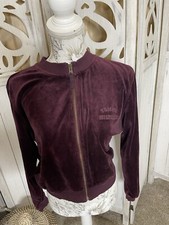 Vintage 90s Tommy Hilfiger Velour Purple Zip Sweater Top Y2K Size XL