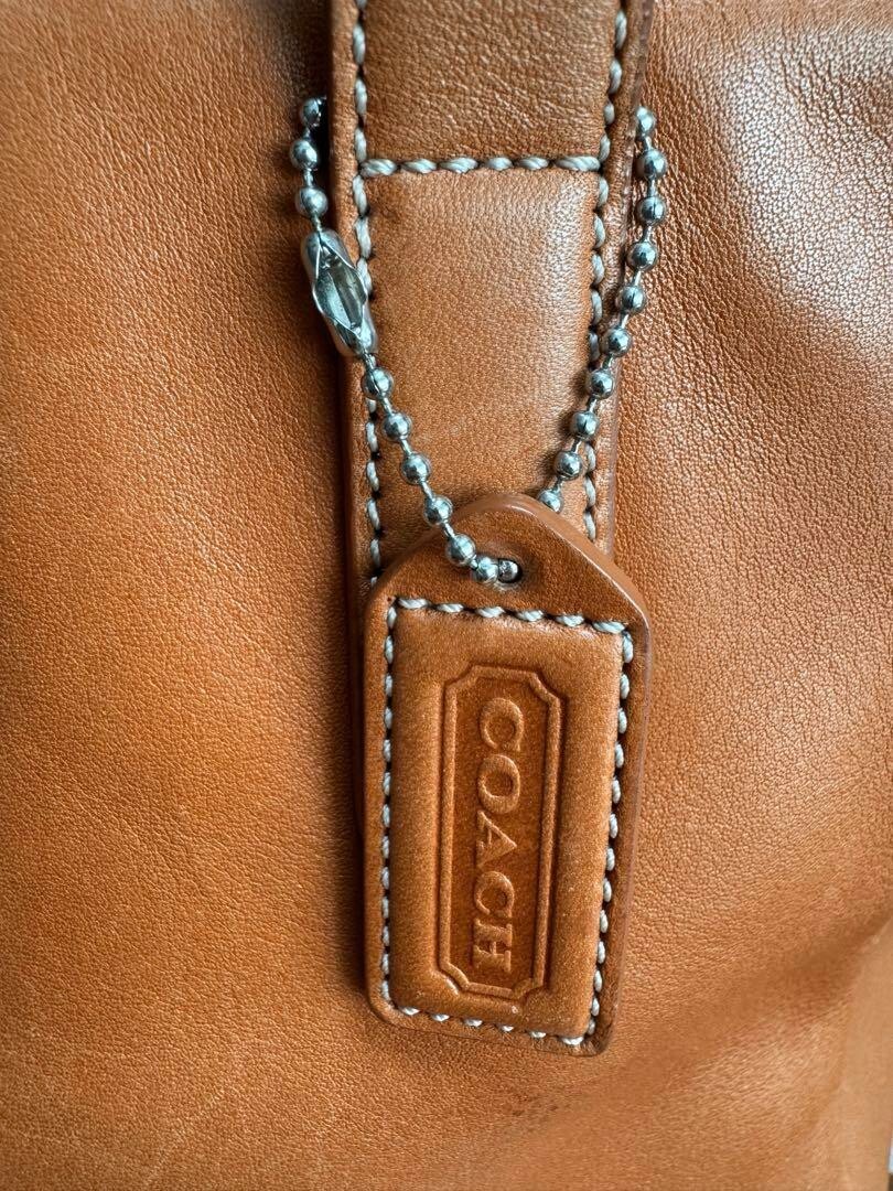 COACH ホワイトレザー バッグ Vintage Coach 7787 Tote Bags Brown Leather elegant simple