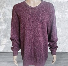LL Bean Sweater Mens XL Burgundy Pullover Knit Cotton Crew Heavyweight Grandpa