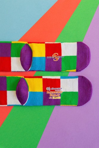 Elmer Socks Friendship Friday Books Patchwork Bamboo Adult Kids SOCKSHOP- 1 Pair - Picture 6 of 9