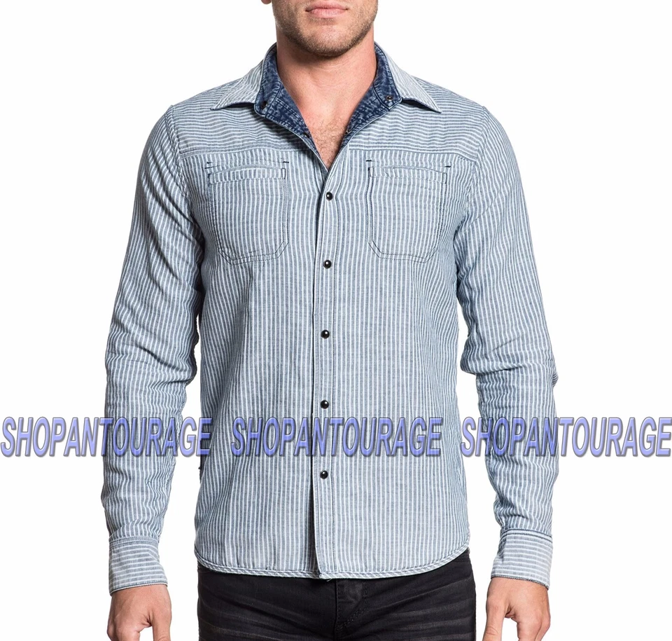 Nueva Camisa Tejida Reversible Manga Larga Affliction Doble Cara 110WV621 para Hombre Foto 3 de 4