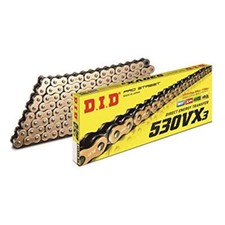 CATENA TRASMISSIONE DID 530VX3 GOLD & BLACK 130 MAGLIE CON GIUNTO A RIVETTO ZJ