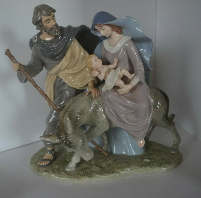 Qc Porcelain Jesus Joseph Mary Holy Family Donkey /'\'''Figurine Members mark ? eBay