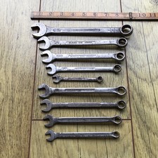 9 Vintage Elora Combination Spanner’s AF And Metric.