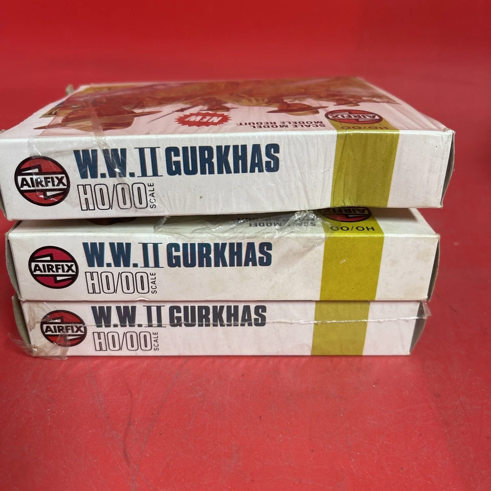 Vintage Airfix No. Lote 3 soldados de plástico escala H0/00 Gurkhas de la Segunda Guerra Mundial 01754-3". #12 Foto 4 de 4