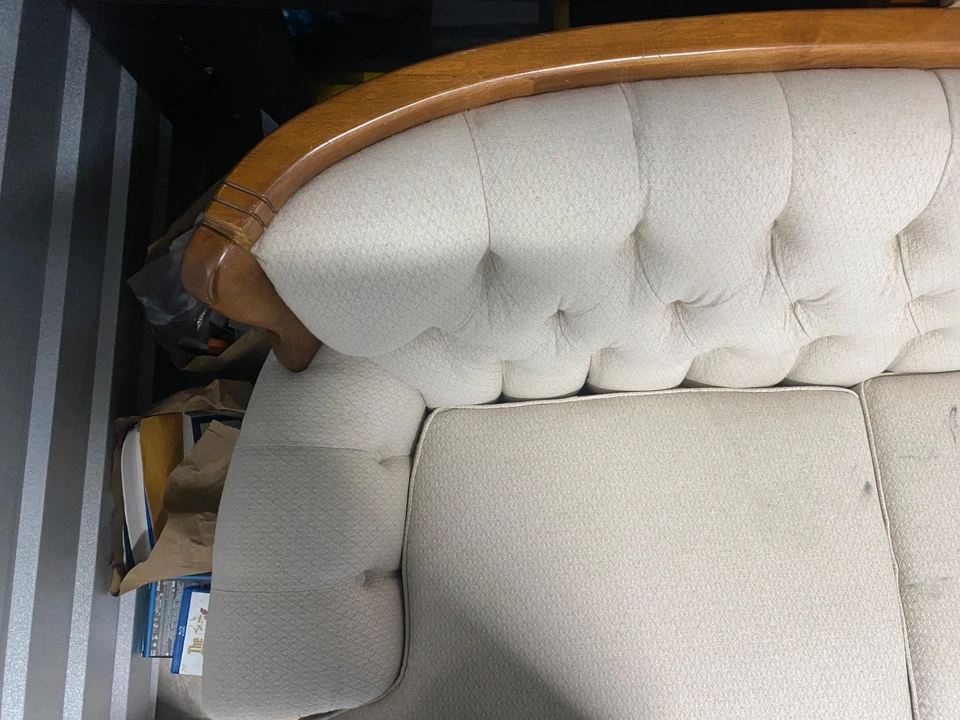 sofá sofá antiguo hecho por casa de curry de arce retapizado Foto 3 de 4