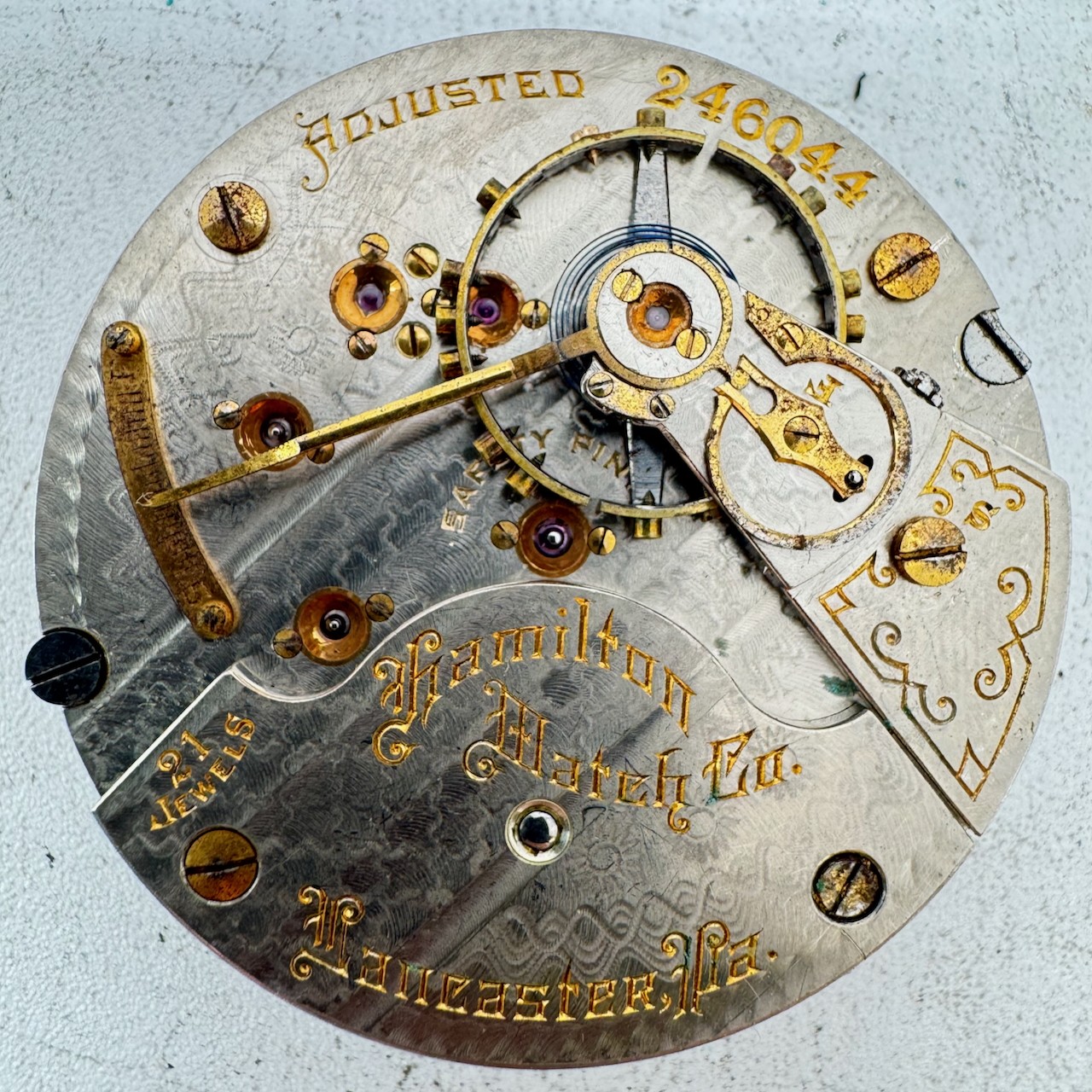 Antique 18s 1903 Hamilton 21j Mechanical Railroad Pocket Watch Movement 940 USA