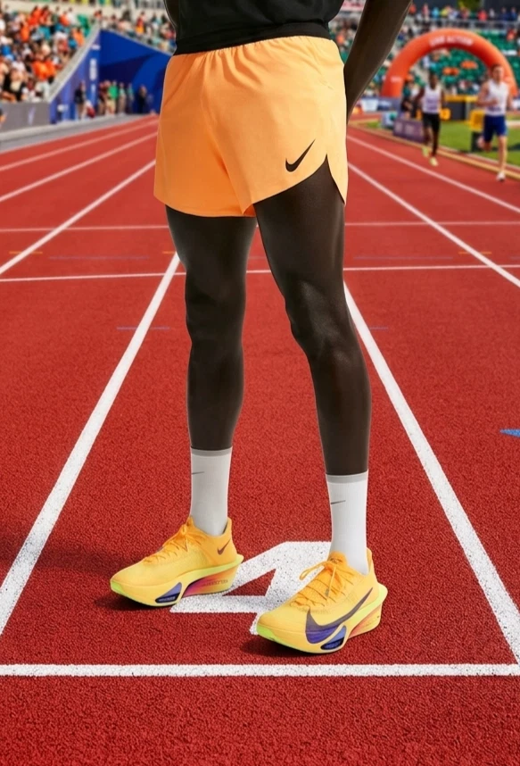 Nike Dri-FIT ADV AeroSwift 4" Running Shorts Yellow FN3352-845 Men's Size Large
