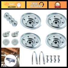 3" Garage Door Pulley Kit - 2 Stationary 2 Rear Wheel Pulleys, Clevis Fork, Si