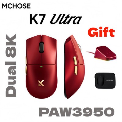 MCHOSE K7 Ultra 8K Wireless Gaming Mouse PAW3950 42000 DPI Magnetic Charging