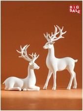 2 Pcs Reindeer Christmas Table Decoration for Home Indoor Xmas Holiday Small