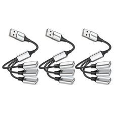 USB 3 Port Splitter Cable Type B 1 Male To 3 Female USB 2.0 Adapter Hub
