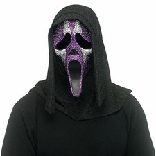 Fun World Ghost Face Jester Bling Mask   Rhinestone-Covered Face with...