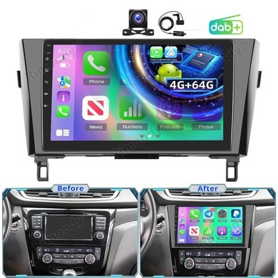 Qualcomm DAB+ Carplay Für 2014-21 Nissan X-Trail Qashqai Autoradio Android15 GPS