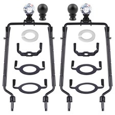Black Lamp Shade Harp Holder Adjustable 8-11 Inch, Crystal Finial 2 Set Kit