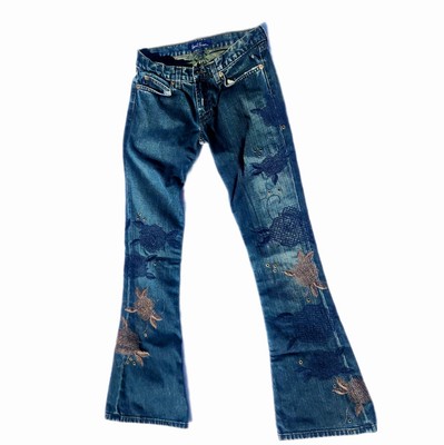 If Six Was Nine Jean Tornado MartFlared Jeans Made In USA Embroidered Earl Jeans