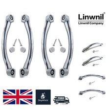 Elegant Chrome Curved Replacement Shower Door Handles - Pair for Easy Upgrade