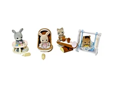 Calico Critter Mini Carry Case SET OF 4 (Rare and Discontinued)