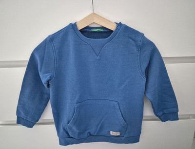 United Colors of Benetton Jungen Pullover Gr. 104 Blau Rundhals