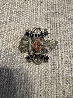 Vintage Silver Cycling Pin Badge “Daily Press” Rare lot 12
