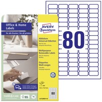 Avery-Zweckform L4732REV-10 Universal-Etiketten 35.6 X 16.9 Mm Papier Weiß 80...