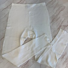 Vintage Winconia Long John Underwear Thermal Bloomer Pointelle Knit Ivory L