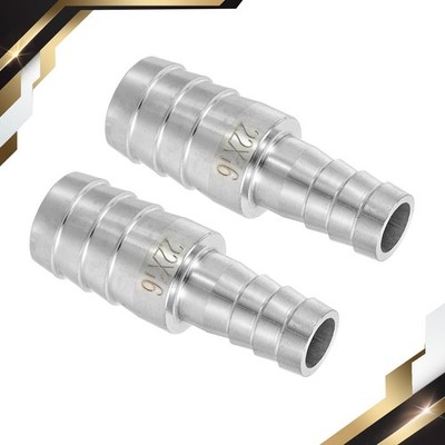 2Pack 7/8'' to 5/8'' Hose Barb Reducer Pipe Fitting 304 Stainless Steel Adapter