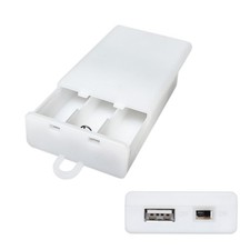 USB Female Socket 3 AA Battery Case White Battery Box Holder for 5V USB LED S...
