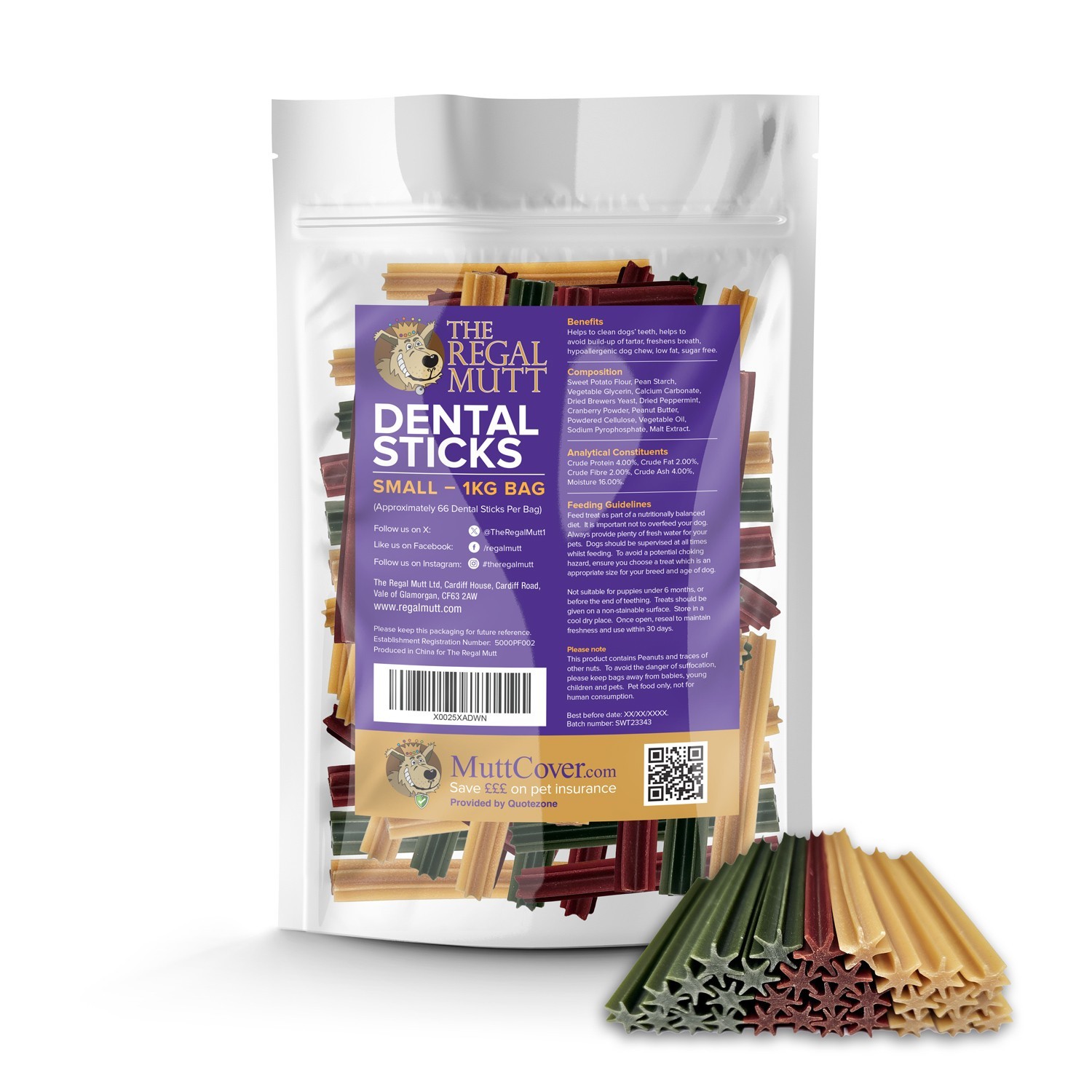 The Regal Mutt - Dental Sticks - Small - 1kg Bag