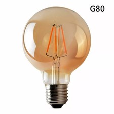 LEDSone Vintage Edison Bulb G80 4W E26 Screw Base 2700K Warm White