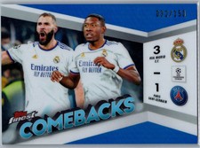 2024 Topps Finest UEFA #FC-1 Combacks Blue Refractor /150 Real Madrid vs. PSG