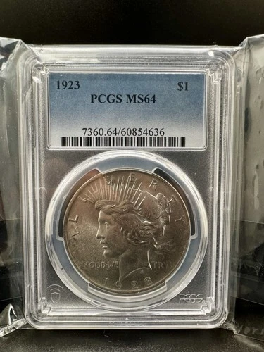 1923 $1 Peace Silver Dollar PCGS MS64