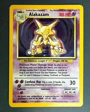 Alakazam 1/102 Base Set Holo Rare Stage 2 80 HP English 1999 Sugimori