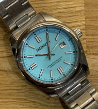 Homage Quartz Watch  Blue Dial date function stainless steel strap