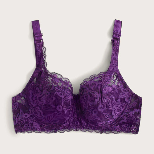 Reggiseno donna tinta unita fiocco decorazione push up ferretto pizzo con spalline regolabili - Foto 28 di 30