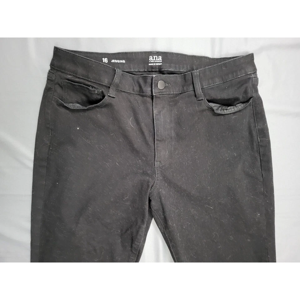 Jeans ANA A New Approach para mujer talla 16 ajustados jegging tiro medio denim negro Foto 2 de 4