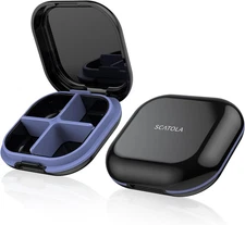 Daily Pill Organizer - Small 4 Compartment Travel Pill Case, Mini Medicine Box